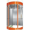 Machine roomless panoramic elevator with safety glass